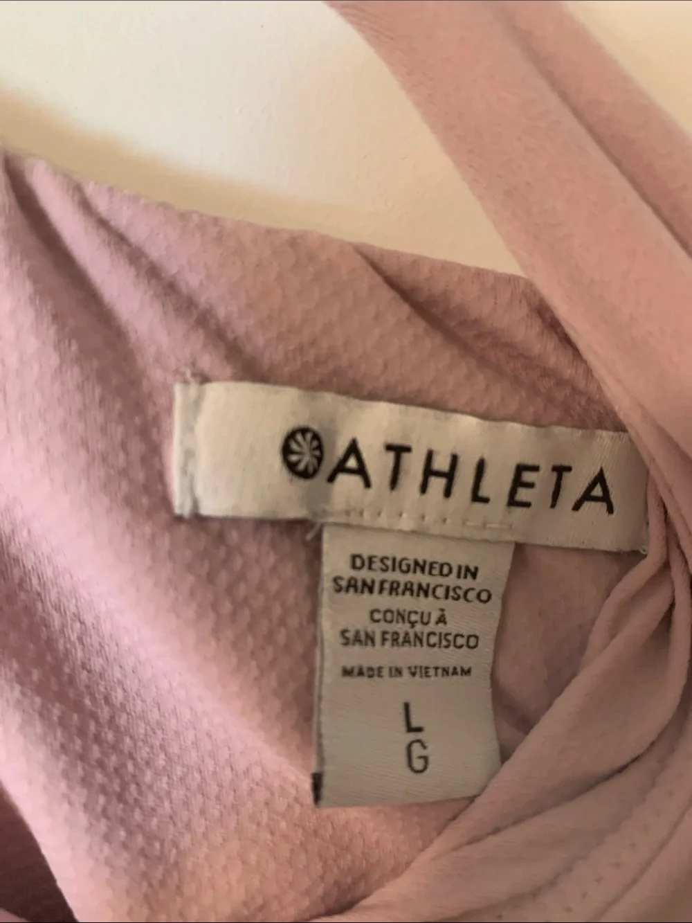 Athleta Elation Hybrid V-Neck dress with bra and pockets in Begonia Pink Size L - Picture 9 of 11